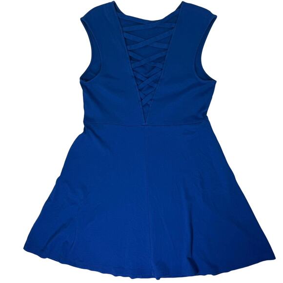 NY&C Blue Cotton Dress Women’s Large Casual Short Sleeve Summer 33” - Picture 5 of 8